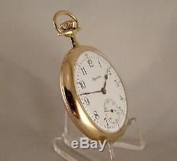 103 YEARS OLD HAMILTON 900 19j 14k SOLID GOLD OPEN FACE GREAT POCKET WATCH