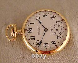 103 YEARS OLD HAMILTON 974 17j 14k GOLD FILLED OPEN FACE 16s POCKET WATCH