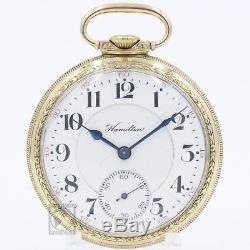 10k Gold 1910 Hamilton 21 Jewel 992 RAILROAD Grade Pocket Watch Mechanical 16s