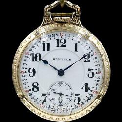 10k Gold 1926 Hamilton 21 Jewel RAILROAD Grade 992 Pocket Watch Large 16s