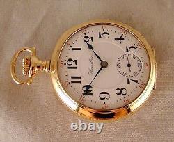 111 YEARS OLD HAMILTON 946 23j 14k GOLD FILLED SIZE 18s RAILROAD POCKET WATCH