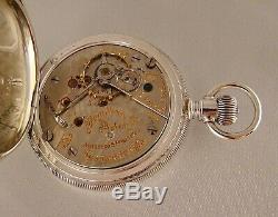 113 YEARS OLD HAMILTON 940 21j COIN SILVER OPEN FACE SIZE 18s RR POCKET WATCH