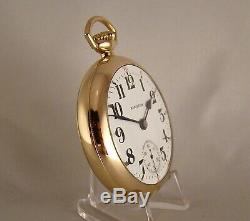 114 YEARS OLD HAMILTON 946 23j 10kGOLD FILLED OPEN FACE 18sRAILROAD POCKET WATCH