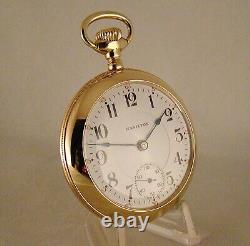126 YEARS OLD HAMILTON 934 17j 10k GOLD FILLED OPEN FACE 18s POCKET WATCH