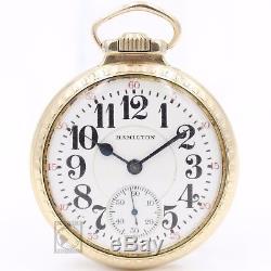12k Gold 1923 Hamilton 21 Jewel 992 RAILROAD Grade Pocket Watch Mechanical 16s