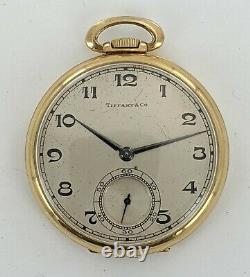 14 KT Gold Tiffany & Co. By Hamilton Open Face Pocket Watch 17 Jewels 95893R