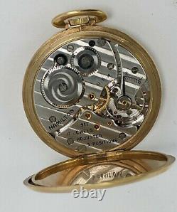14 KT Gold Tiffany & Co. By Hamilton Open Face Pocket Watch 17 Jewels 95893R