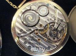 14 Kt Gold HAMILTON Pocket Watch With a10KT gold Chain & Knife