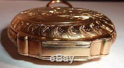 14K GOLD 18 size 143g BOX HINGE Hunter Case Hamilton 17j Pocket Watch RUNS NICE