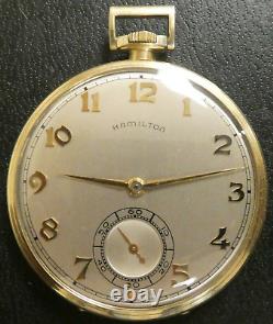14K Gold Filled Hamilton 917 Pocket Watch 17J 3 Adj