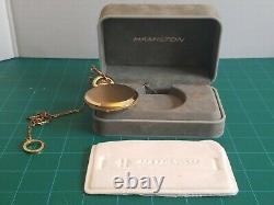 14K Gold Hamilton Pocket Watch Du Pont Dial Electroplated 20M 1980 Rare