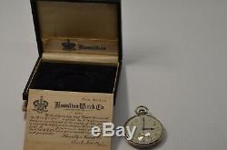 14k Solid Gold Hamilton Pocket Watch, 12s #916 Original Papers & Box Gorgeous