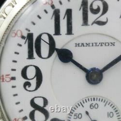 14k White Gold 1927 Hamilton 21 Jewel RAILROAD Grade 992 Pocket Watch Large 16s