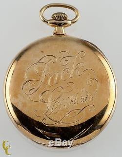 14k Yellow Gold Hamilton Open Face Pocket Watch 23 Jewel Size 12 1920 Grade 920