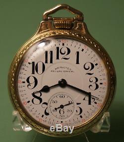 16 size Hamilton 21 Jewel 992B Railway Special pocket watch in railroad model 17