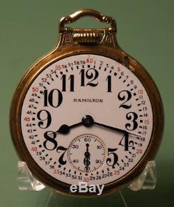 16 size Hamilton 21 jewel 992B railroad pocket watch in model 3 two-tone case