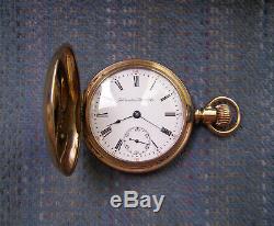 18S 17J Hamilton 925GT Yellow Gold Filled Hunters Case Pocket Watch Serviced