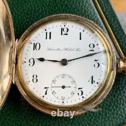 1900 Hamilton Grade 925 18S Gold Filled Hunter Case Pocket Watch 17 Jewels