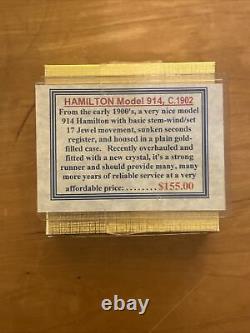 1902 Hamilton Model 914 17 Jewel Pocket Watch Not Working