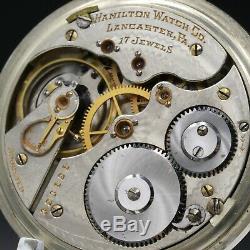 1904 HAMILTON 17 Jewel Sidewinder RR Style Pocket Watch Large 16s Grade 975 NICE