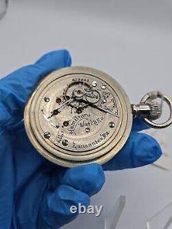 1904 Men's 924 HAMILTON 18 Size 17j Pocket Watch Lever Set Silverode Restored