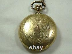 1906 Hamilton 924 grade 18S Gold Filled 17J Pocket Watch & Antique Chunky Chain