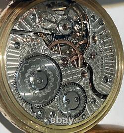 1906 Hamilton 971 Mod. 1 Solid 14K Gold Pocket Watch. 16s, 21j. With 14k Fob