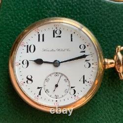 1906 Hamilton Grade 973 16S 17 Jewels Gold Filled Pocket Watch