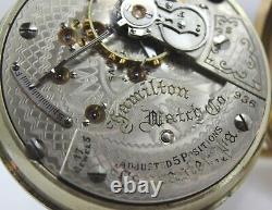 1907 Hamilton 936 17Jewel Railroad Grade Pocket Watch in C. W. C. Case