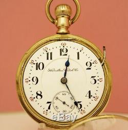 1908 HAMILTON 18S 23J 946 POCKET WATCH 90+% Mint/Time within 3 seconds daily