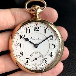 1909 Hamilton Grade 940 21 Jewels Gold Filled Railroad Grade Pocket Watch