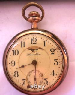 1910 Hamilton Pocket Watch 924 17J Model 1 16s Gold Filled 44mm Case