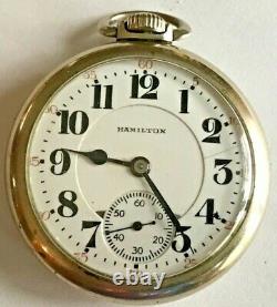 1910 Hamilton Railroad Grade 992 Pocket Watch 21j, 16s Gold Filled OF