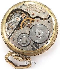 1912 Hamilton 992 16s 21j 5 Adj Gold Screw Set 10k Rgp Railroad Gr Pocket Watch