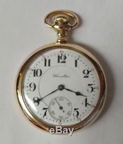 1912 Hamilton Pocket Watch 17 Jewels 16s Grade 974 Gold Filled Case