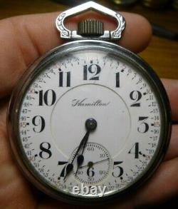 1912 Hamilton model 1 grade 940 21j 18s Railroad Grade Pocket Watch