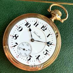 1913 Hamilton Grade 952 Bridge Movement 16S 19 Jewels Gold Filled Pocket Watch