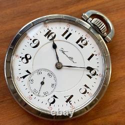 1913 Hamilton Grade 992 16S 21 Jewels Railroad Pocket Watch Stainless Steel Case