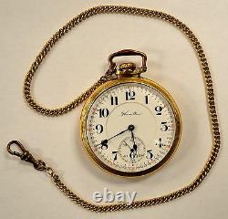 1914 Hamilton 21 Jewel 10k Gold-Filled Pocket Watch Montgomery Dial 992 Movement