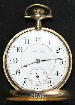 1914 Hamilton Grade 956 16s 17j Pocket Watch GF Swing-Out Case Parts/Repair