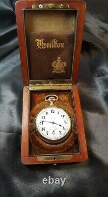 1915 14K Hamilton 950 Pocket Watch with box papers and orig receipt