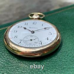 1915 Hamilton Grade 910 12S 17 Jewels Pocket Watch Matching Box & Guarantee