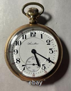 1915 Hamilton Pocket watch Model 2 Size 16s 17 Jewel Hinged Grade 978 WORKS