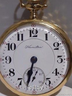 1915s 14K Gold Hamilton Pocket Watch 992 16 Size 21 Jewel RR Grade Vintage