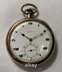 1916 Hamilton Gr. 910 12S 17j 25Yr Gold Filled Pocket Watch Running