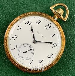 1916 Hamilton Grade 914 12S 17 Jewels Gold Filled Pocket Watch Serviced