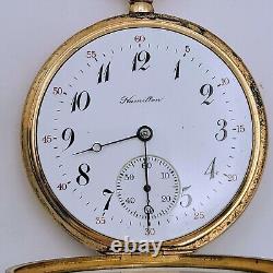 1916 Hamilton Grade 974 16S 17 Jewels Gold Filled Pocket Watch Running