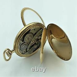 1918 Hamilton 14K Gold 23J Adj 5 Pos OF Pocket Watch Model 1 12s #1831472 Runs