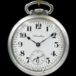 1919 Hamilton 21 Jewel RAILROAD Grade 992 Pocket Watch 16s Montgomery Dial NICE