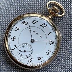 1919 Hamilton Grade 956 16S 17 Jewels 25 Years Gold Filled Case Pocket Watch